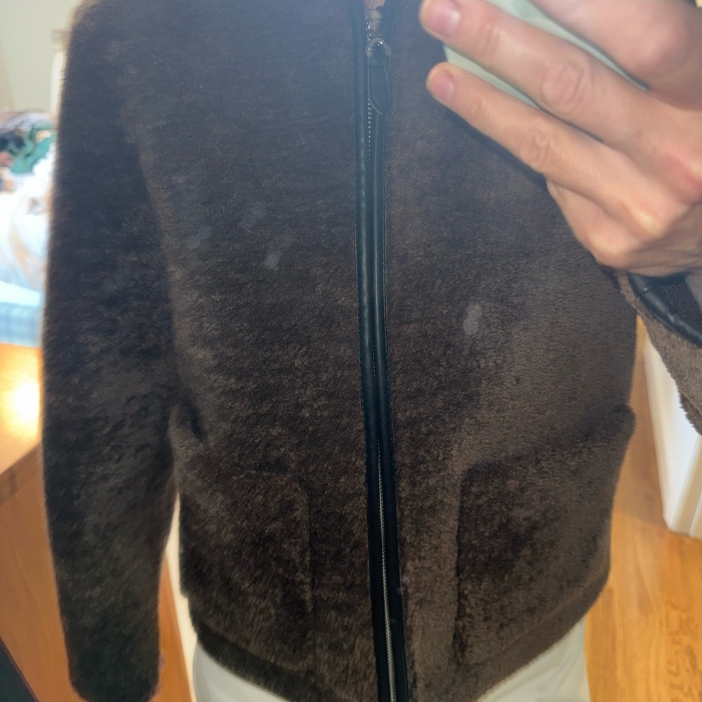 Brown Faux-shearling Zip Jacket